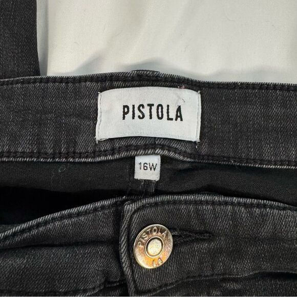 Pistola Black Slim Skinny Jeans Size 16W Stretch Mid Rise Classic Minimalist - Picture 3 of 9